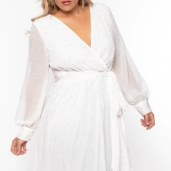 Ricarica Bridal Options Plus Size Greta Chiffon Maxi Dress - Ivory