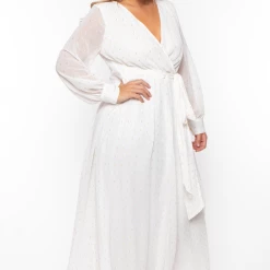 Ricarica Bridal Options Plus Size Greta Chiffon Maxi Dress - Ivory
