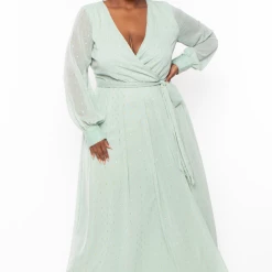 Ricarica Plus Size Greta Chiffon Maxi Dress - Sage Dresses 9 Ricarica Plus Size Greta Chiffon Maxi Dress - Sage Dresses