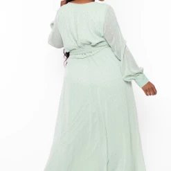 Ricarica Plus Size Greta Chiffon Maxi Dress - Sage Dresses 11 Ricarica Plus Size Greta Chiffon Maxi Dress - Sage Dresses