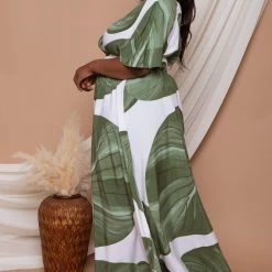 Ricarica Plus Size Kalea Tropical Maxi Dress - Green