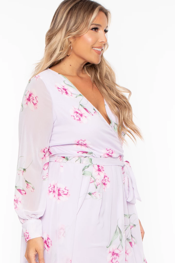 Ricarica Plus Size Priscilla Floral Maxi Dress - Lavender Dresses 6 Ricarica Plus Size Priscilla Floral Maxi Dress - Lavender Dresses