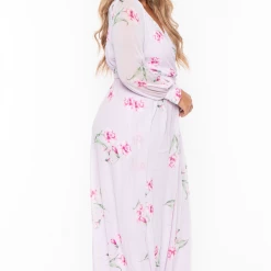 Ricarica Plus Size Priscilla Floral Maxi Dress - Lavender Dresses 12 Ricarica Plus Size Priscilla Floral Maxi Dress - Lavender Dresses
