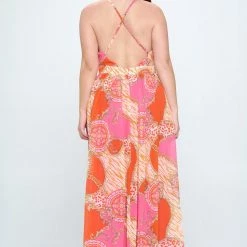 Ricarica Plus Size Svana Abstract Maxi Dress- Pink New Arrivals 11 Ricarica Plus Size Svana Abstract Maxi Dress- Pink New Arrivals