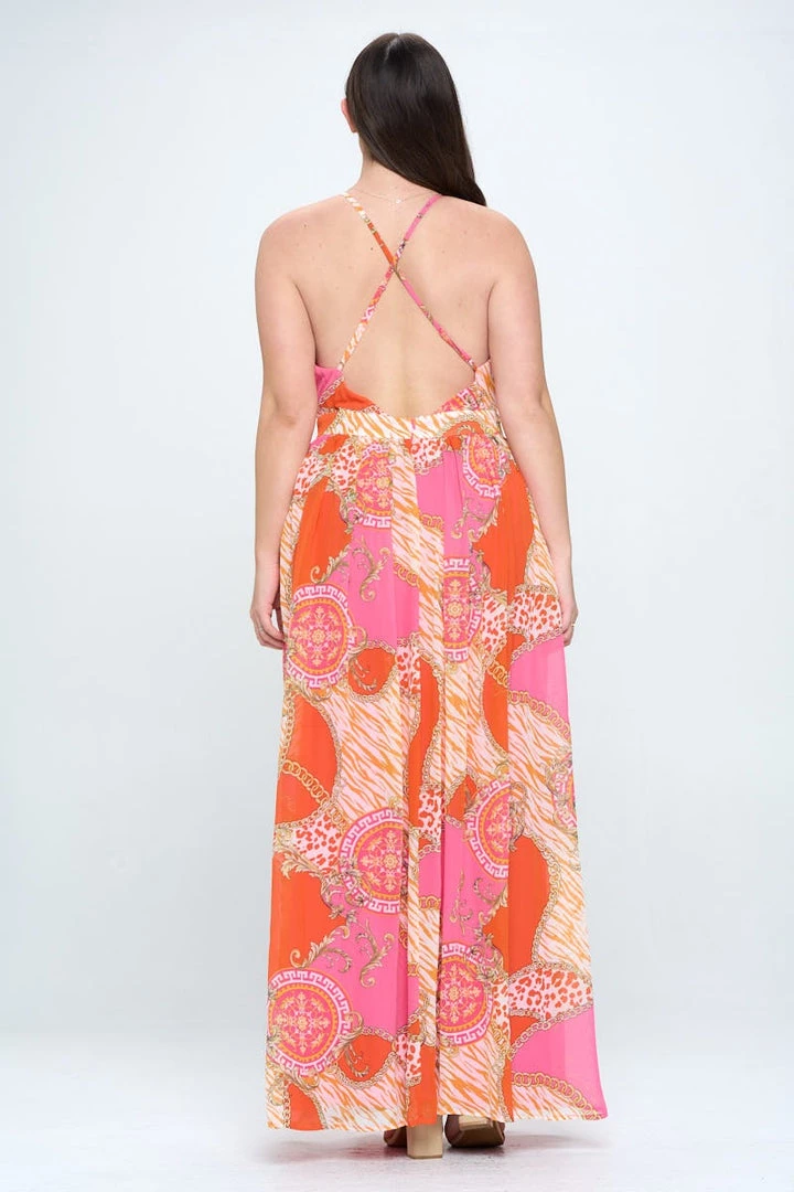 Ricarica Plus Size Svana Abstract Maxi Dress- Pink New Arrivals 7 Ricarica Plus Size Svana Abstract Maxi Dress- Pink New Arrivals