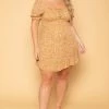Sky Plus Plus Size Freesia Smocked Floral Dress - Mustard New Arrivals