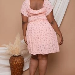 Sky Plus New Arrivals Plus Size Laura Floral Dress - Pink