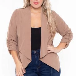 Sky Plus Plus Size Kalila Blazer - Mocha