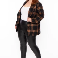 Sky Plus Plus Size Amber Winter Coat- Mocha Outerwear