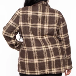 Sky Plus Outerwear Plus Size Amber Winter Coat- Brown