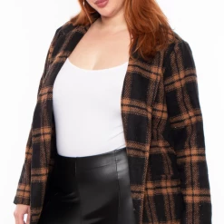 Sky Plus Plus Size Amber Winter Coat- Mocha Outerwear