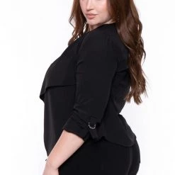 Sky Plus Plus Size In Charge Blazer - Black New Arrivals