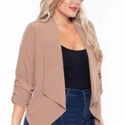 Sky Plus Plus Size Kalila Blazer - Mocha 9 Sky Plus Plus Size Kalila Blazer - Mocha