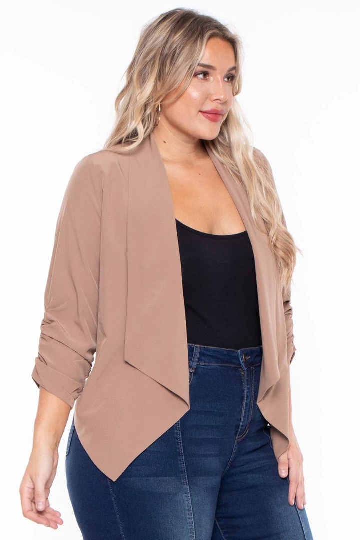 Sky Plus Plus Size Kalila Blazer - Mocha 5 Sky Plus Plus Size Kalila Blazer - Mocha