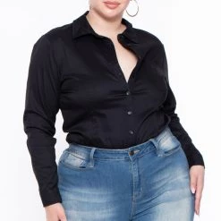 Sky Plus Tops Plus Size Boss Babe Top - Black