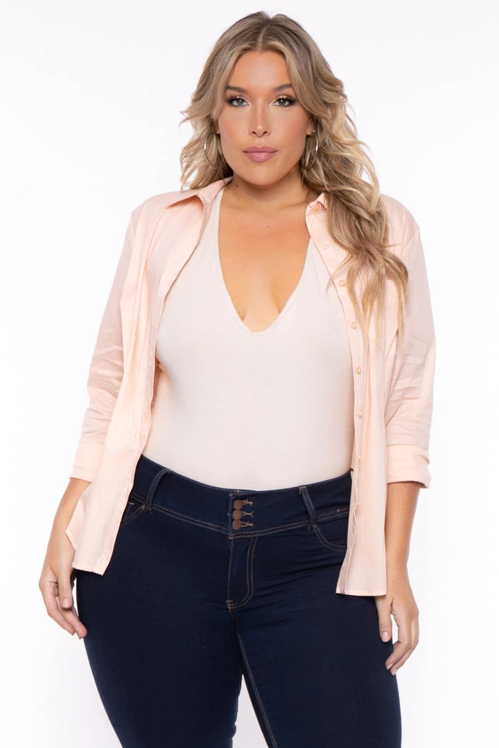 Sky Plus Plus Size Boss Babe Top - Peach 4 Sky Plus Plus Size Boss Babe Top - Peach