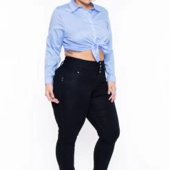 Sky Plus Plus Size Boss Babe Top - Blue