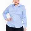 Sky Plus Plus Size Boss Babe Top - Blue