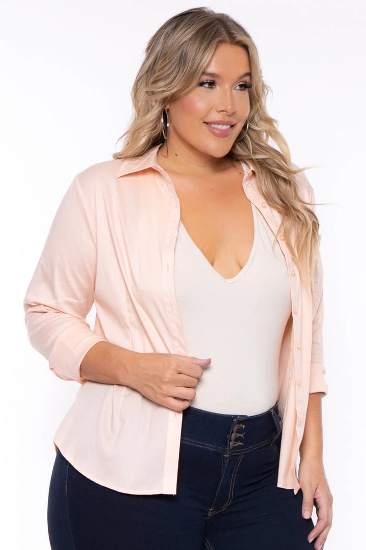 Sky Plus Plus Size Boss Babe Top - Peach 6 Sky Plus Plus Size Boss Babe Top - Peach