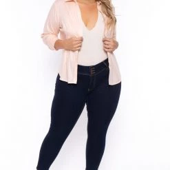Sky Plus Plus Size Boss Babe Top - Peach 12 Sky Plus Plus Size Boss Babe Top - Peach