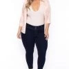 Sky Plus Plus Size Boss Babe Top - Peach