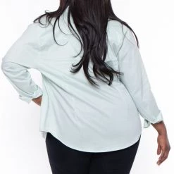 Sky Plus Tops Plus Size Boss Babe Top- Sage