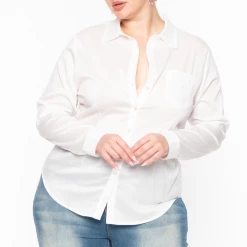 Sky Plus Tops Plus Size Boss Babe Top - White