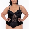 Smile Lingerie Intimates Plus Size Lulu Velvet Lace Lingerie - Black