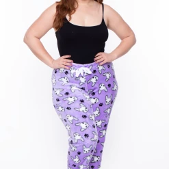 Smile Lingerie Intimates Plus Size French Bulldog Print Lounge Pant - Lavender