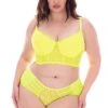 Smile Lingerie Plus Size Balconette Lace Bralette & Panty Set - Neon Yellow Back In Stock