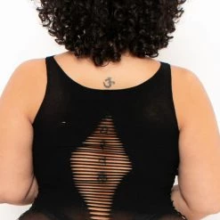 Smile Lingerie Plus Size Caged Bodysuit - Black Intimates