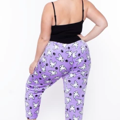 Smile Lingerie Intimates Plus Size French Bulldog Print Lounge Pant - Lavender
