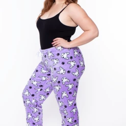 Smile Lingerie Intimates Plus Size French Bulldog Print Lounge Pant - Lavender