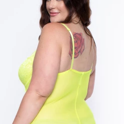 Smile Lingerie Intimates Plus Size Strappy Lace Teddy Lingerie - Neon Yellow 7 Smile Lingerie Intimates Plus Size Strappy Lace Teddy Lingerie - Neon Yellow