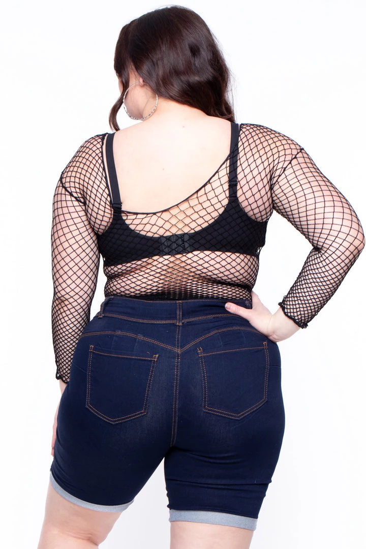 Smile Lingerie Plus Size Fishnet Top - Black 6 Smile Lingerie Plus Size Fishnet Top - Black