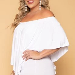 Solid New Arrivals Plus Size Elisa Bodycon Dress - Ivory