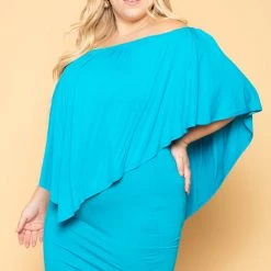 Solid New Arrivals Plus Size Elisa Bodycon Dress - Teal