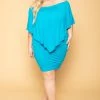 Solid New Arrivals Plus Size Elisa Bodycon Dress - Teal 2 Solid New Arrivals Plus Size Elisa Bodycon Dress - Teal