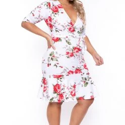 SOLID Plus Size Rosie Ruffle Dress - Ivory