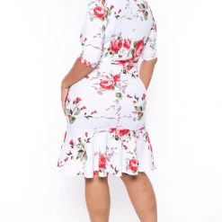 SOLID Plus Size Rosie Ruffle Dress - Ivory