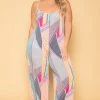 SOLID Plus Size Shani Abstract Jumpsuit - Orange New Arrivals