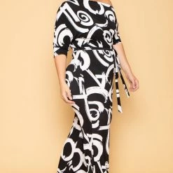 SOLID Plus Size Adina Off Shoulder Jumpsuit - Black/White New Arrivals 10 SOLID Plus Size Adina Off Shoulder Jumpsuit - Black/White New Arrivals