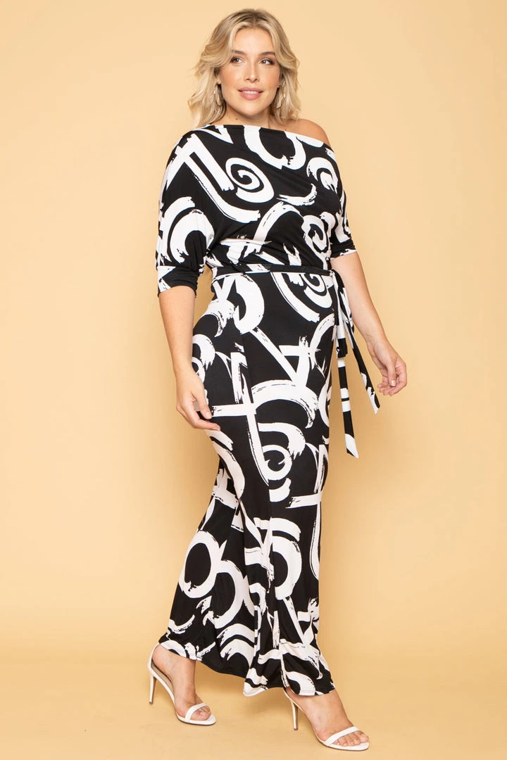 SOLID Plus Size Adina Off Shoulder Jumpsuit - Black/White New Arrivals 6 SOLID Plus Size Adina Off Shoulder Jumpsuit - Black/White New Arrivals