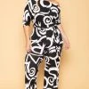 SOLID Plus Size Adina Off Shoulder Jumpsuit - Black/White New Arrivals