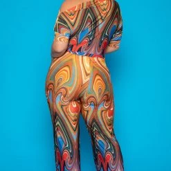 SOLID New Arrivals Plus Size Adina Off Shoulder Jumpsuit - Orange