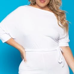 SOLID Plus Size Adina Off Shoulder Jumpsuit - White Party Jumpsuilts