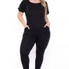 Solid Back In Stock Plus Size Eliza Jumpsuit - Black