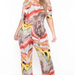 SOLID Party Jumpsuilts Plus Size Jania Abstract Jumpsuit - Mustard