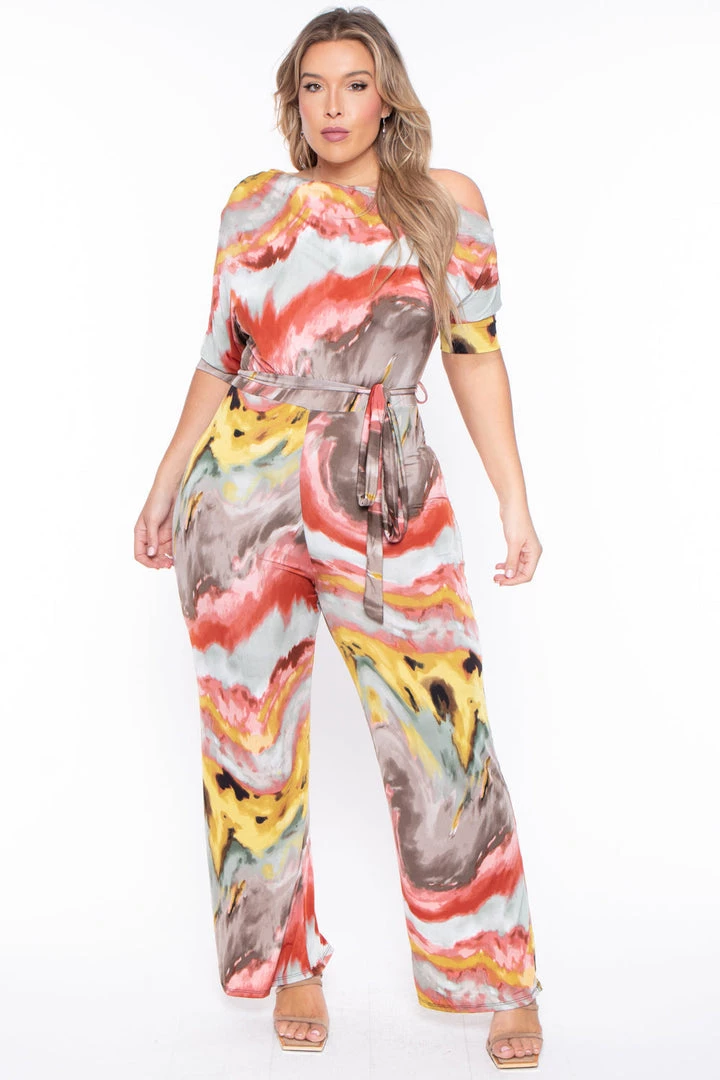 SOLID Party Jumpsuilts Plus Size Jania Abstract Jumpsuit - Mustard 3 SOLID Party Jumpsuilts Plus Size Jania Abstract Jumpsuit - Mustard