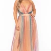 SYMPHONY Back In Stock Plus Size Avianna Maxi Glitter Dress - Blush